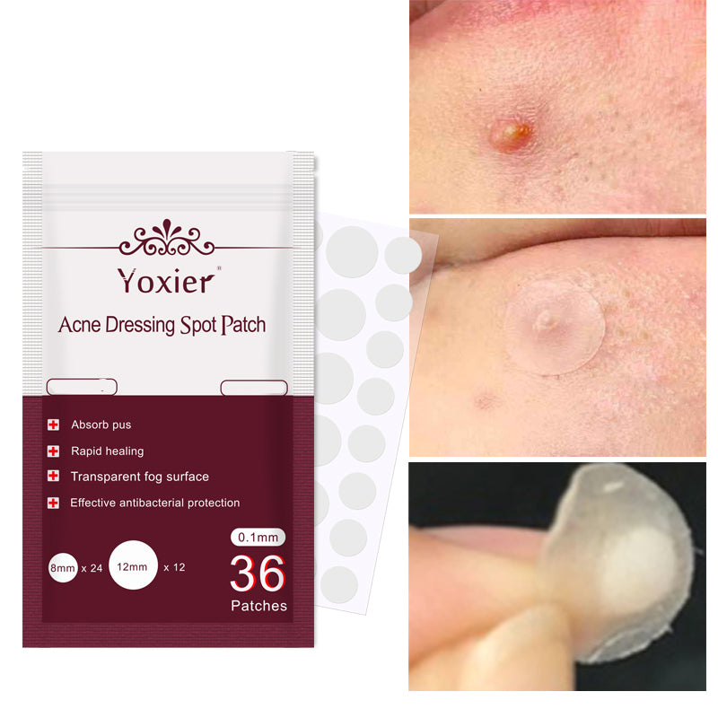 Patchs anti-boutons posés sur la peau